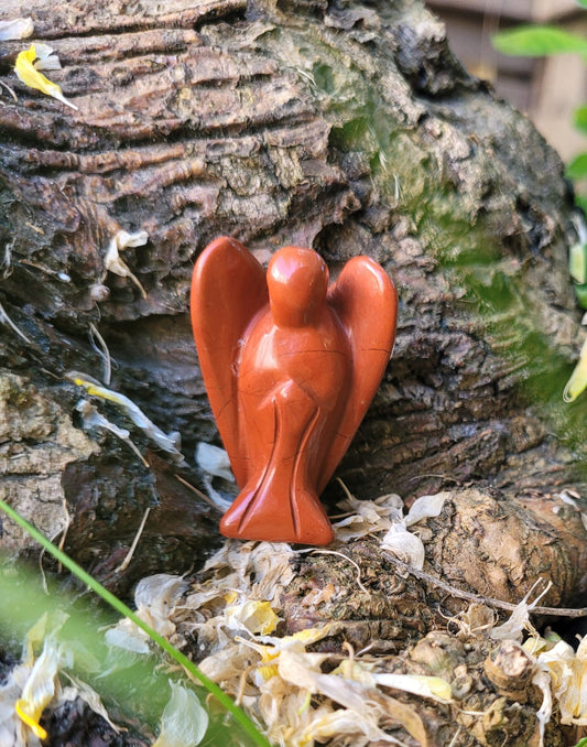 Angel with coding: Grounding - Red Jasper 35 mm