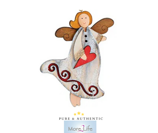 Christmas angel with red heart