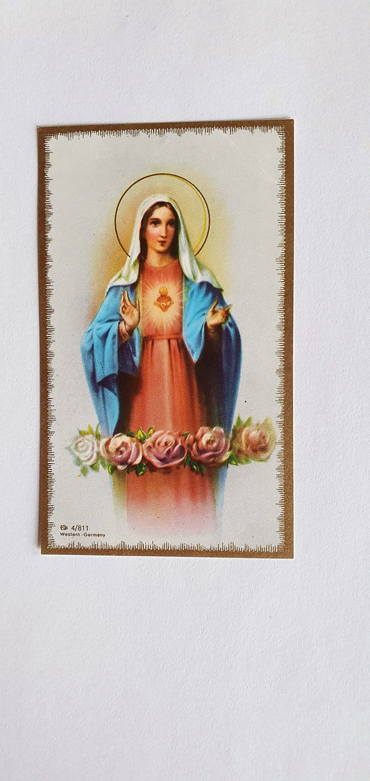 Plaatje Maria en haar heilig hart