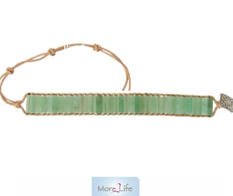 Aventurine leather bracelet - gipsy style - Lucky charm