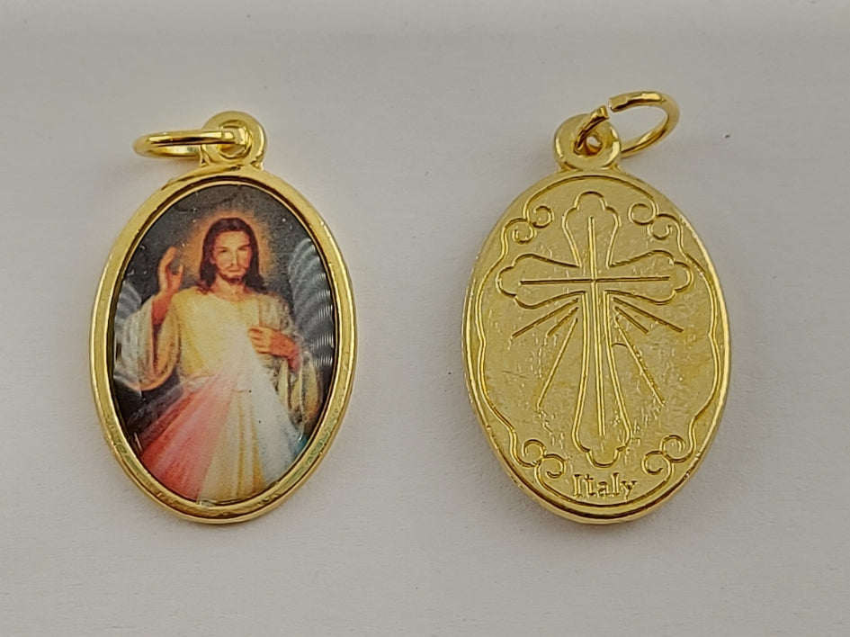 Medal pendant of Merciful Jesus 2.5 x 1.5 cm
